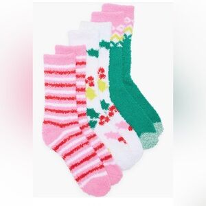 NWT Butter Cozy Socks, Striped and Patterned, set of 3 pairs
